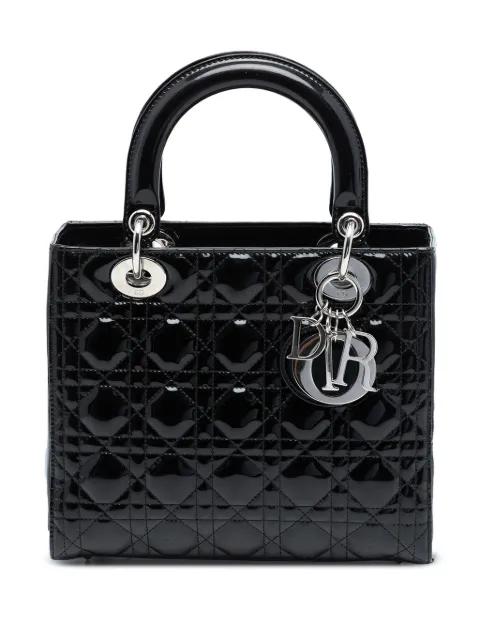 2010 Medium Patent Cannage Lady Dior satchel by CHRISTIAN DIOR 