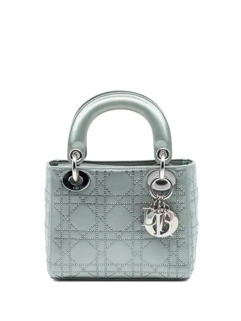 2010 Mini Satin Cannage Strass Crystal Embellished Lady Dior satchel by CHRISTIAN DIOR 