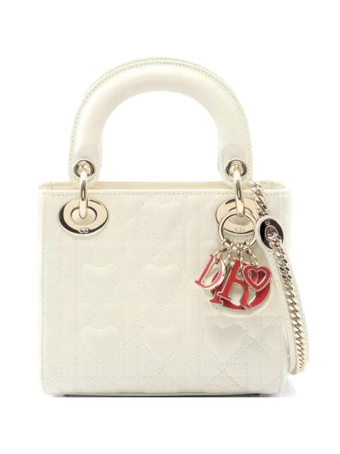 2010s mini Lady Dior Cannage leather tote bag by CHRISTIAN DIOR 