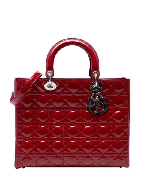 2011 Large Patent Cannage Lady Dior satchel by CHRISTIAN DIOR 