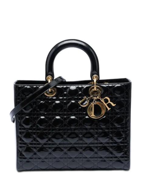 2011 Large Patent Cannage Lady Dior satchel by CHRISTIAN DIOR 