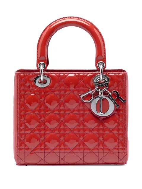2011 Medium Patent Cannage Lady Dior satchel by CHRISTIAN DIOR 