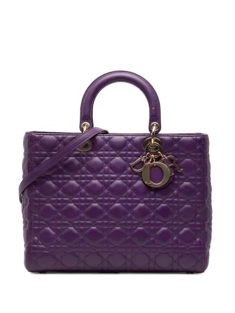 2012 Large Lambskin Cannage Lady Dior satchel by CHRISTIAN DIOR 