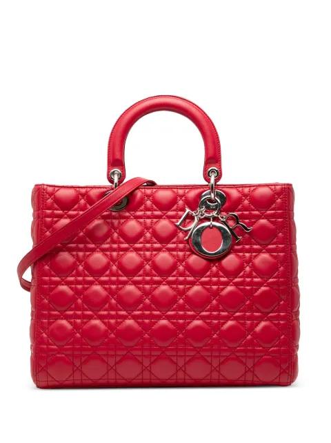 2012 Large Lambskin Cannage Lady Dior satchel by CHRISTIAN DIOR 