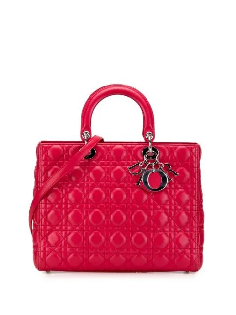2012 Large Lambskin Cannage Lady Dior satchel by CHRISTIAN DIOR 