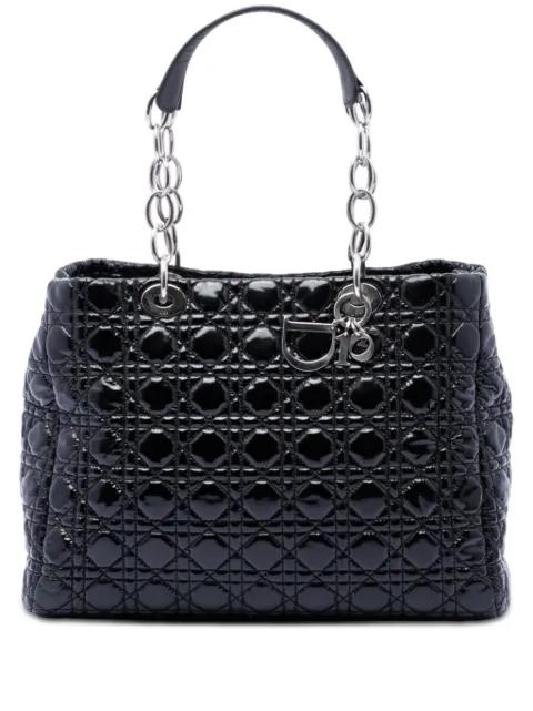 2012 Large Patent Cannage Lady Dior Soft Shopping tote bag by CHRISTIAN DIOR 