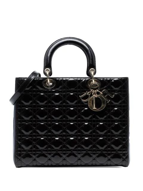 2012 Large Patent Cannage Lady Dior satchel by CHRISTIAN DIOR 