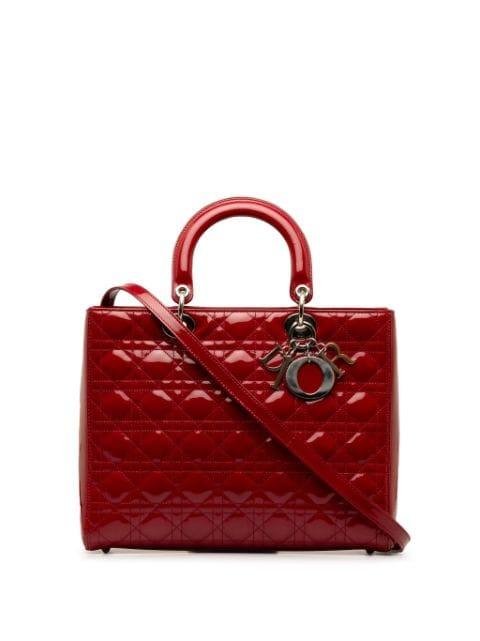 2012 Large Patent Cannage Lady Dior satchel by CHRISTIAN DIOR
