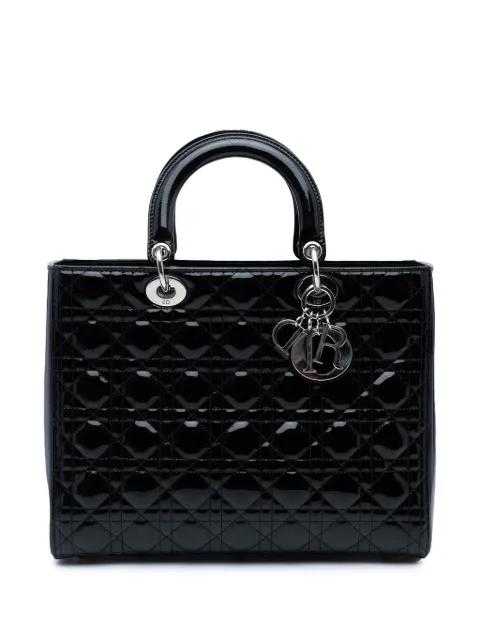 2012 Large Patent Cannage Lady Dior satchel by CHRISTIAN DIOR 