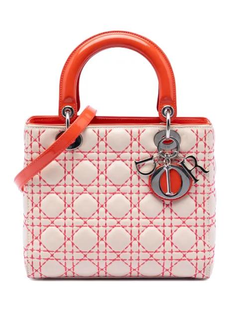 2012 Medium Lambskin Cannage Stitched Lady Dior satchel by CHRISTIAN DIOR 