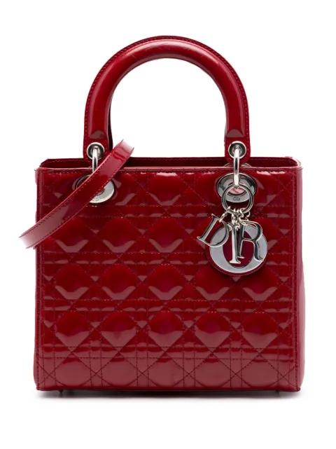 2012 Medium Patent Cannage Lady Dior satchel by CHRISTIAN DIOR 