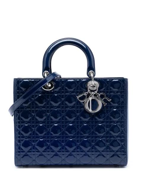2013 Large Patent Cannage Lady Dior satchel by CHRISTIAN DIOR 
