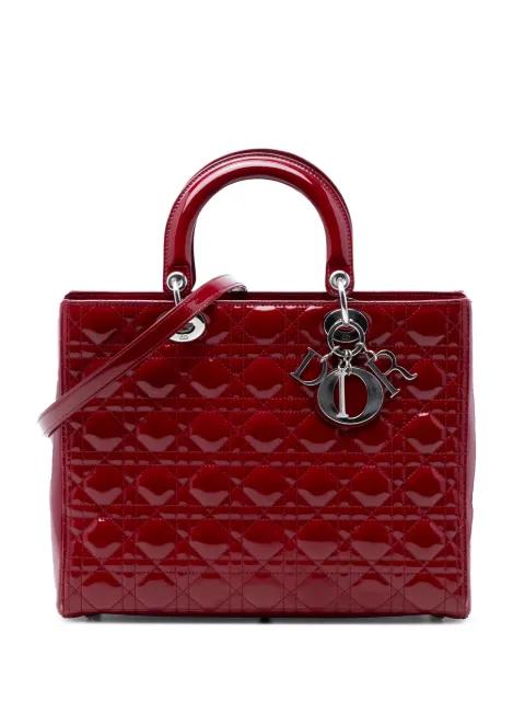 2013 Large Patent Cannage Lady Dior satchel by CHRISTIAN DIOR 