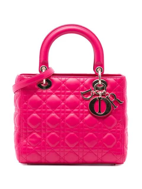 2013 Medium Lambskin Cannage Lady Dior satchel by CHRISTIAN DIOR 