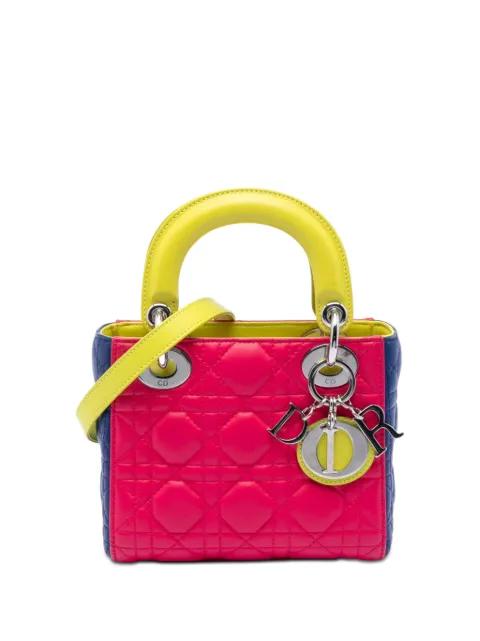 2013 Mini Tricolor Lambskin Cannage Lady Dior satchel by CHRISTIAN DIOR 