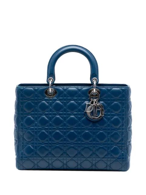 2014 Large Lambskin Cannage Lady Dior satchel by CHRISTIAN DIOR 