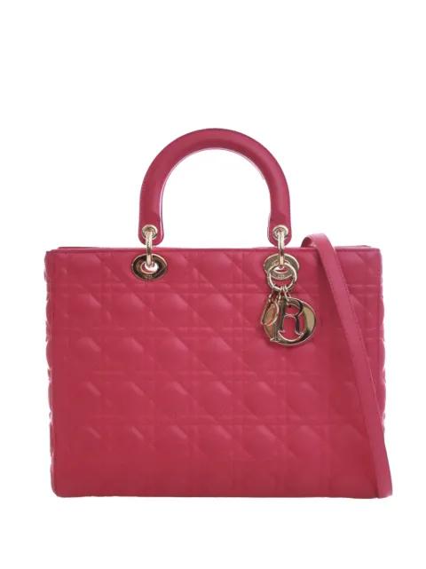 2014 Large Lambskin Cannage Lady Dior satchel by CHRISTIAN DIOR 