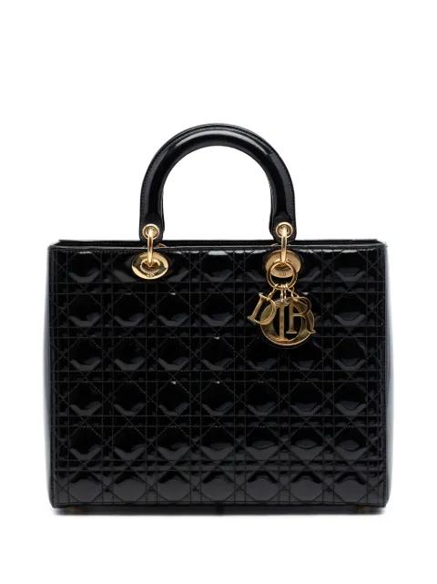 2014 Large Patent Cannage Lady Dior satchel by CHRISTIAN DIOR 