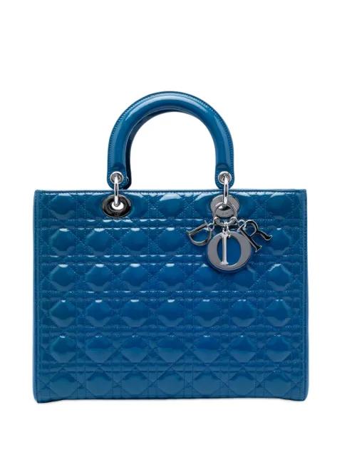 2014 Large Patent Cannage Lady Dior satchel by CHRISTIAN DIOR 