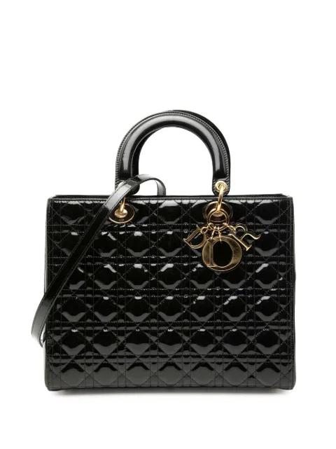 2014 Large Patent Cannage Lady Dior satchel by CHRISTIAN DIOR 