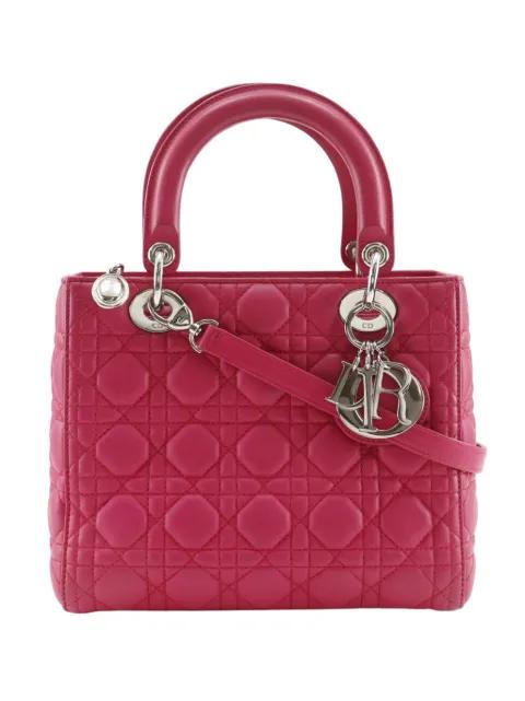 2014 Medium Lambskin Cannage Lady Dior satchel by CHRISTIAN DIOR 