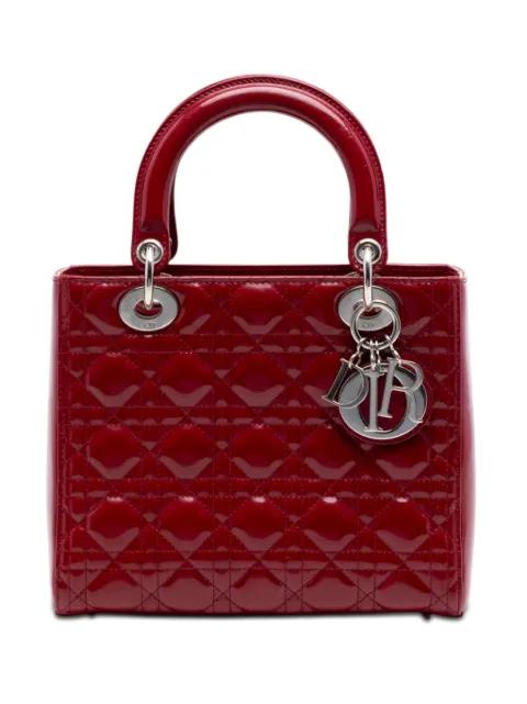 2014 Medium Patent Cannage Lady Dior satchel by CHRISTIAN DIOR 