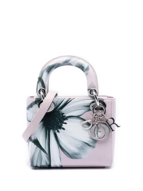 2014 Mini Deerskin Floral Printed Lady Dior satchel by CHRISTIAN DIOR 