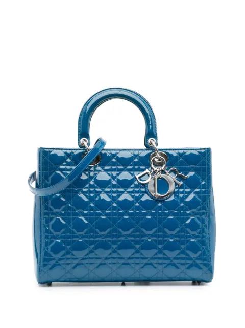 2015 Large Patent Cannage Lady Dior satchel by CHRISTIAN DIOR 