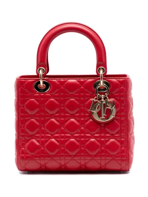 2015 Medium Lambskin Cannage Lady Dior satchel by CHRISTIAN DIOR 