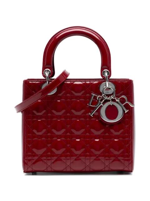 2015 Medium Patent Cannage Lady Dior satchel by CHRISTIAN DIOR 