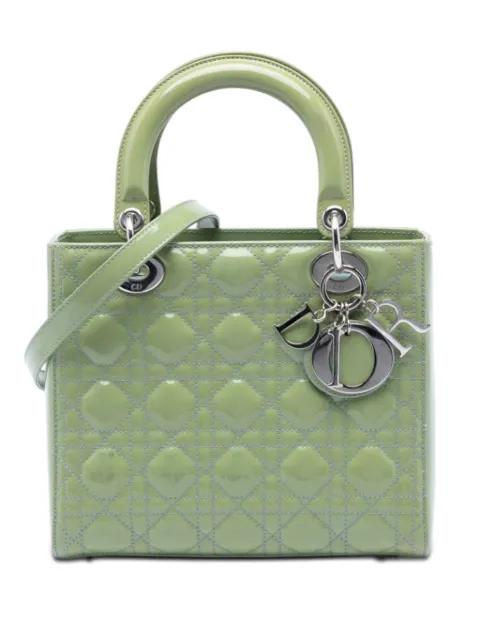 2015 Medium Patent Cannage Lady Dior satchel by CHRISTIAN DIOR 