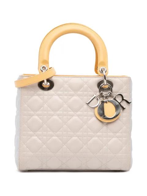 2015 Medium Tricolor Lambskin Cannage Lady Dior satchel by CHRISTIAN DIOR 2015 Medium Tricolor Lambskin Cannage Lady Dior satchel by CHRISTIAN DIOR