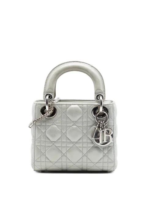 2015 Mini Iridescent Lambskin Cannage Lady Dior satchel by CHRISTIAN DIOR 