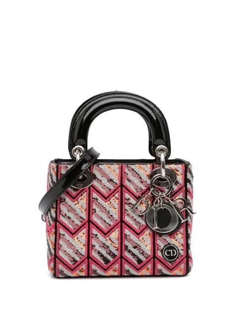 2015 Mini Patent Sequined Lady Dior satchel by CHRISTIAN DIOR 