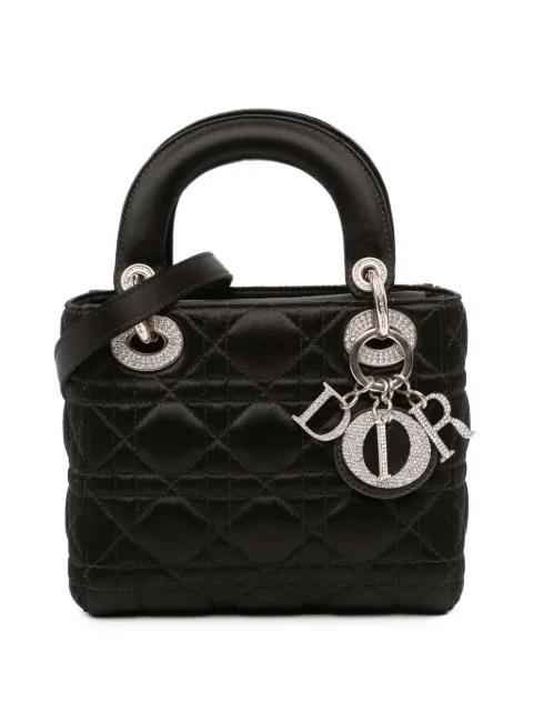 2015 Mini Satin Cannage Swarovski Crystal Lady Dior satchel by CHRISTIAN DIOR 