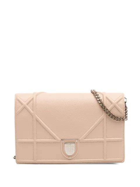 2016 Grained Calfskin Diorama Wallet on Chain crossbody bag by CHRISTIAN DIOR 