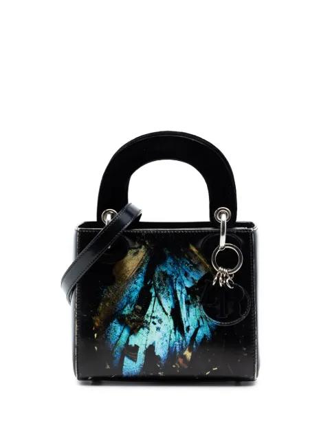 2016 Limited Edition Mat Collishaw Lady Art Mini Calfskin Butterfly Lady Dior satchel by CHRISTIAN DIOR 