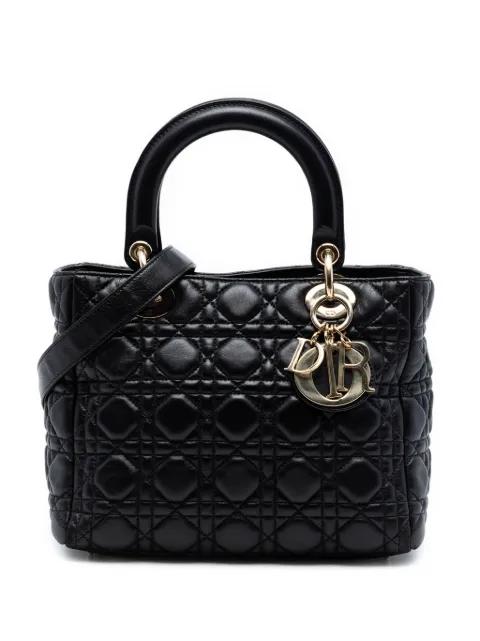 2016 Medium Lambskin Cannage Lady Dior satchel by CHRISTIAN DIOR 