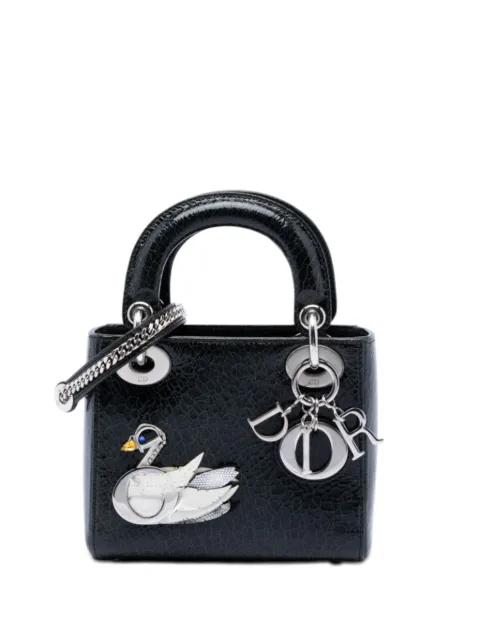 2016 Mini Deerskin Ceramic Effect Jeweled Swan Lady Dior satchel by CHRISTIAN DIOR 