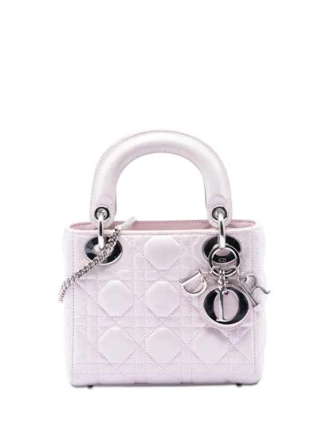 2016 Mini Iridescent Lambskin Cannage Lady Dior satchel by CHRISTIAN DIOR 