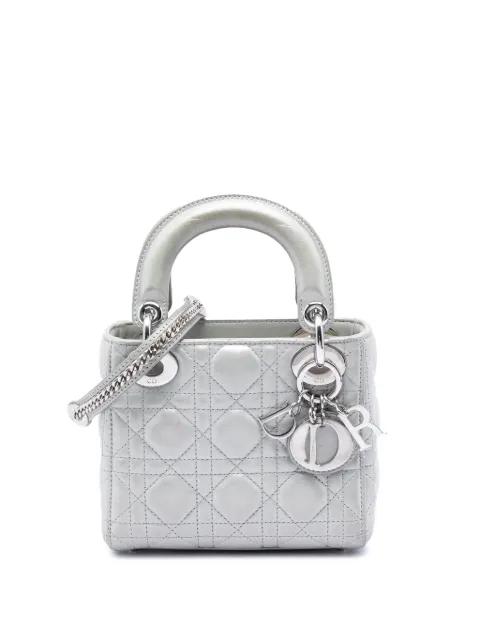 2016 Mini Iridescent Lambskin Cannage Lady Dior satchel by CHRISTIAN DIOR 