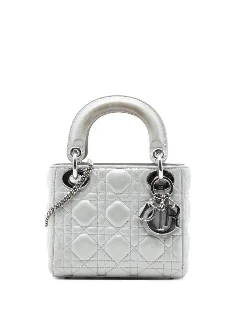 2016 Mini Iridescent Lambskin Cannage Lady Dior satchel by CHRISTIAN DIOR 
