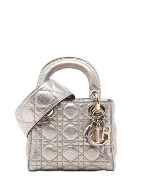 2017 Mini Metallic Calfskin Cannage Supple Lady Dior satchel by CHRISTIAN DIOR 