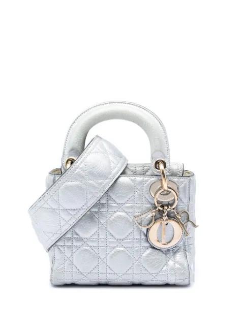 2017 Mini Metallic Calfskin Cannage Supple Lady Dior satchel by CHRISTIAN DIOR 