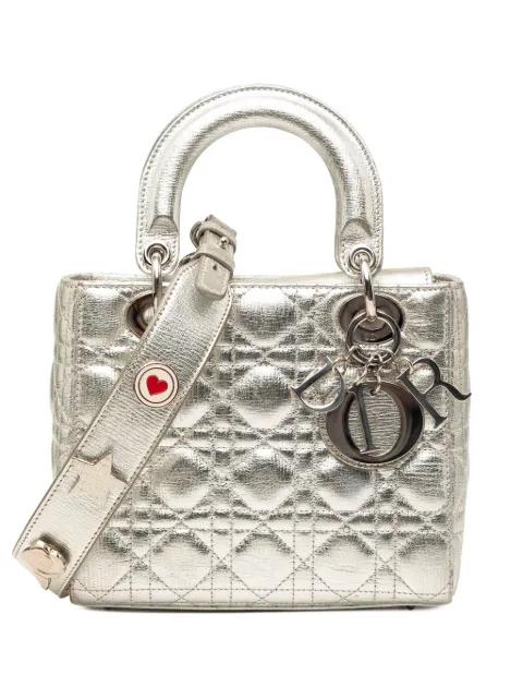 2017 Small Metallic Grained Calfskin Cannage My ABCDior Lady Dior satchel by CHRISTIAN DIOR 