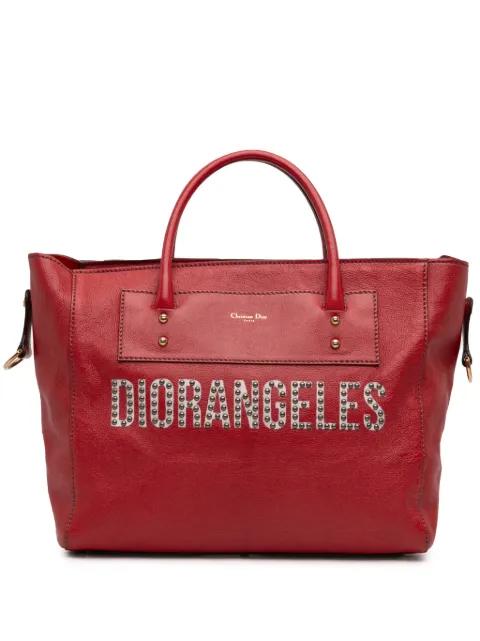 2017 Studded Goatskin Diorangeles Convertible Tote satchel by CHRISTIAN DIOR 