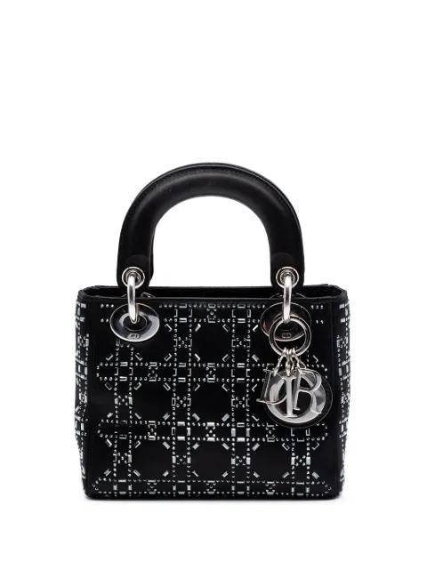 2018 Mini Satin Cannage Crystal Embellished Lady Dior satchel by CHRISTIAN DIOR 