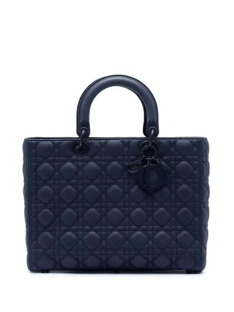 2019 Large Ultra Matte Calfskin Cannage Lady Dior satchel by CHRISTIAN DIOR 