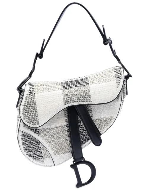 2019 Mini Sequin and Beads Embellished Calfskin Saddle Bag handbag by CHRISTIAN DIOR 