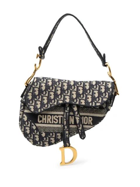 2019 Oblique Embroidered Canvas Saddle Bag shoulder bag by CHRISTIAN DIOR 